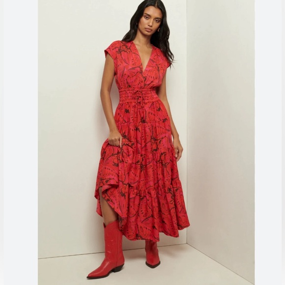 10 Crosby Derek Lam Dresses & Skirts - Derek Lam 10 Crosby Fatima A lined Layered Red Butterfly Print Dress Size 8